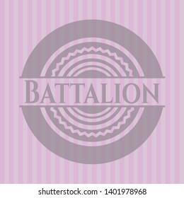 Battalion badge with pink background. Vector Illustration. Detailed.