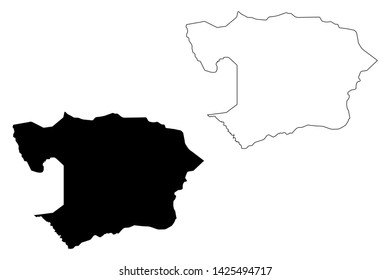 Battambang Province (Kingdom of Cambodia, Kampuchea, Provinces of Cambodia) map vector illustration, scribble sketch Battambang map