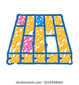 batten floor doodle icon sketch vector. batten floor sign. isolated symbol illustration