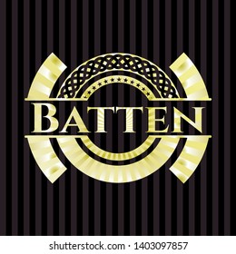Batten gold emblem. Vector Illustration. Detailed.