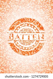 Batten orange mosaic emblem with background