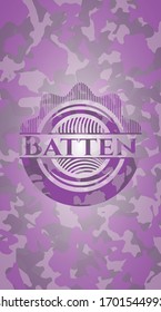 Emblema de camuflaje rosa Batten. Ilustración vectorial. Detallado.