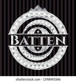 Batten silver emblem or badge. Vector Illustration. Mosaic.