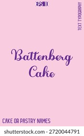 Battenberg Cake - Sweet Delight Cake Tipografía Diseño de letras de texto