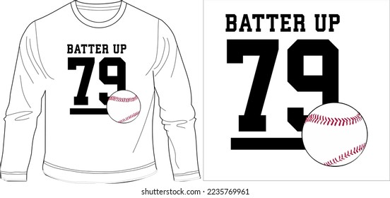 batter up 79 t shirt graphic design vector illustration digital file