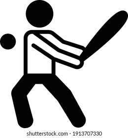 The Batter Awaiting A Puck Concept Vector Glyph Icon Design, Base Ball Symbol On White Background, Bat And Ball Game Sign, Sports Equipment Stock, Hitter Avatar Logo Illustartion