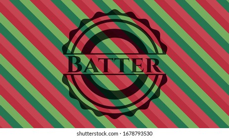 Batter christmas style badge. Vector Illustration. Detailed.