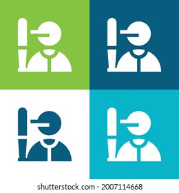 Batch Vier-Farben-Minimal-Icon-Set flachen