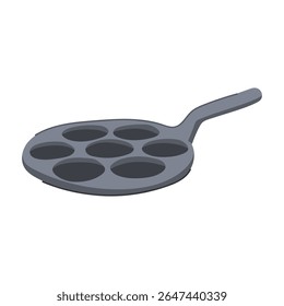 miniplaca panqueca panqueca. flapjack frigideira, panqueca brunch, superfície de calor mini panqueca pan sinal. símbolo isolado vetor ilustração