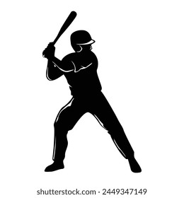 batter silhouette design. baseball player icon, sign and symbol.