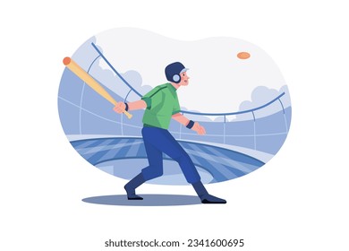 Batter Strikes The Ball In Baseball