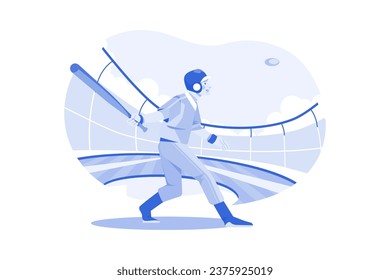 Batter Strikes The Ball In Baseball