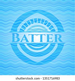 Batter water representation emblem background.