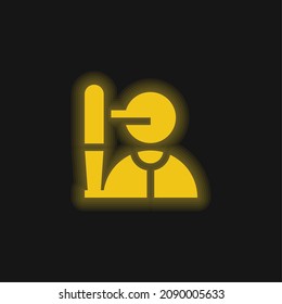 Batter yellow glowing neon icon
