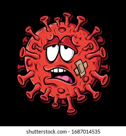 battered corona monster vector logo