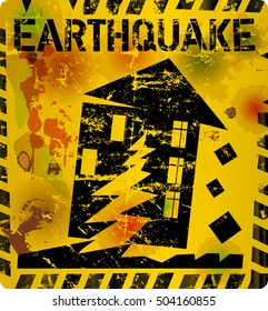 Battered Earthquake Warning Sign Vector Stock Vector (Royalty Free ...