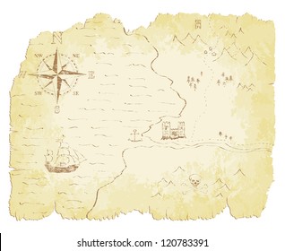 Battered Faded Old Map Vector Illustration Stock Vector (Royalty Free ...