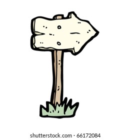 battered old arrow sign cartoon