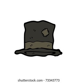 battered old top hat cartoon