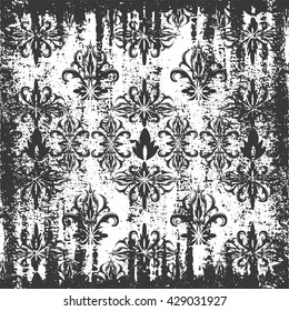 Battered wallpaper. Grunge background. The luxurious texture.Vector illustration.