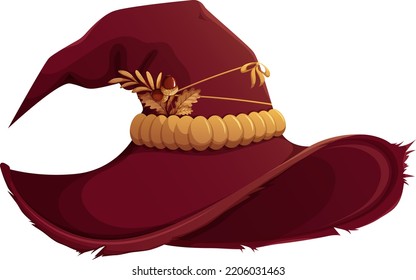 Battered Wizard's hat with leaves