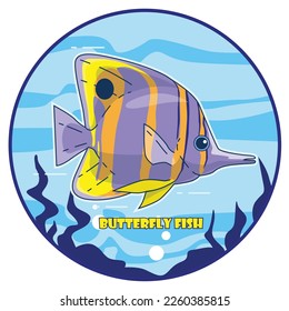 batterfly fish vector design, good for game, wallpaper, mug, education, etc