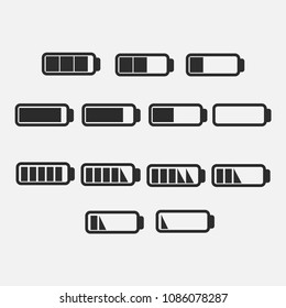 batteries accumulators set of flat simple web icon vector illustration