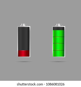 batteries accumulators set of flat simple web icon vector illustration