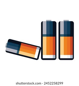 Celda de baterías con estilo de diseño plano de Vector de color naranja
