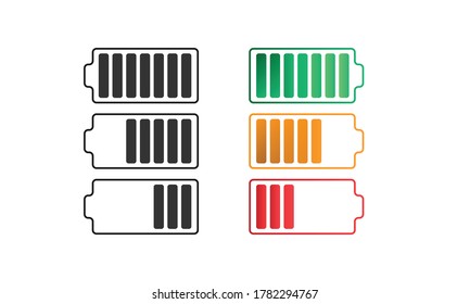 Batteries with different charging stages	
