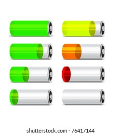 Batteries with different level of charge.