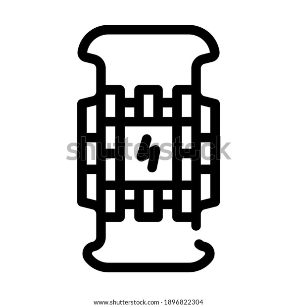 batteries of electrical car line icon\
vector. batteries of electrical car sign. isolated contour symbol\
black illustration