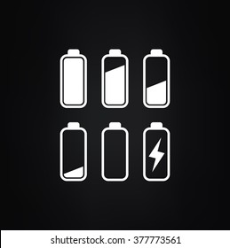 Batteries icon set vector