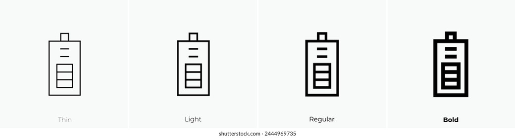 batteries icon. Thin, Light Regular And Bold style design isolated on white background