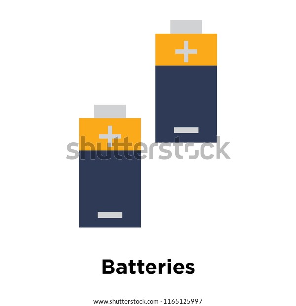 Batteries icon vector\
isolated on white background, Batteries transparent sign , colorful\
equipment symbols