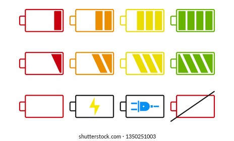 Batteries indicators. Vector illustration