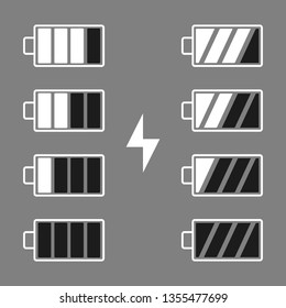 Batteries indicators. Vector illustration