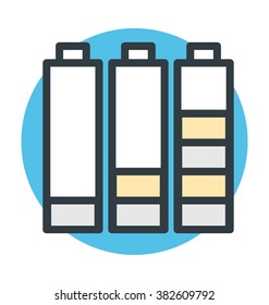 Batteries Levels Colored Vector Icon