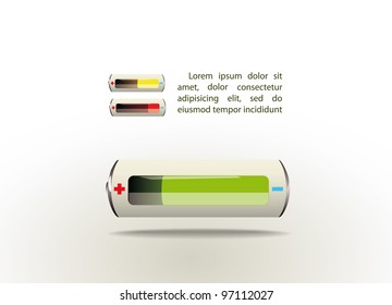 batteries on white background
