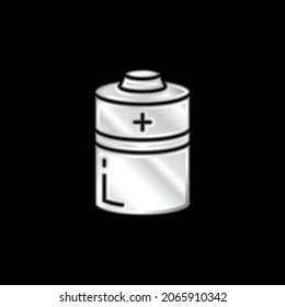 Batteries silver plated metallic icon