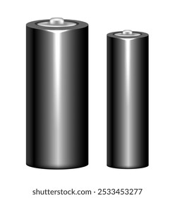 Baterías. Vector 3D Clipart aislado sobre fondo blanco.
