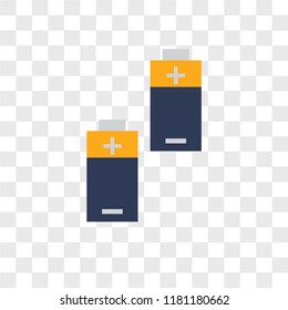 Batteries vector icon isolated on transparent background, Batteries logo concept