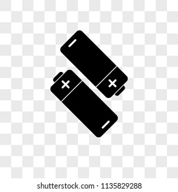 Batteries vector icon on transparent background, Batteries icon