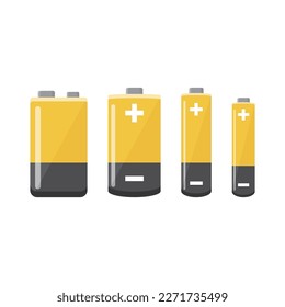 Batteries vector illustration on white background. Batteries can help your living, toys, clock, light, work. It is better to keep some spare batteries at home, In case of power outage. AA Battery.