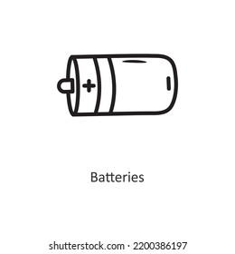 Batteries vector outline Icon Design illustration. Gaming Symbol on White background EPS 10 File