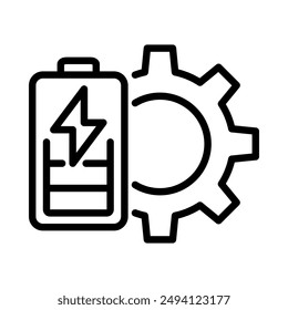 Batterry energy strorage system. Simple line icon. Isolate on white background.