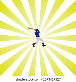 Batter's swing illuminated by flash