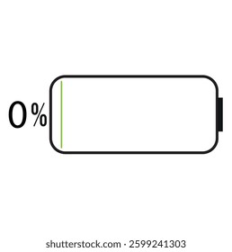 battery 100,80,75,50,25,20,0 percent full sign on white background 