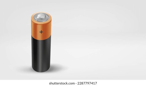 Battery. 3d vector banner with copy space