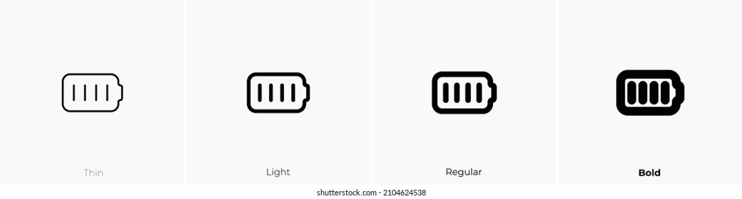battery 4 icon. Thin, Light Regular And Bold style design isolated on white background